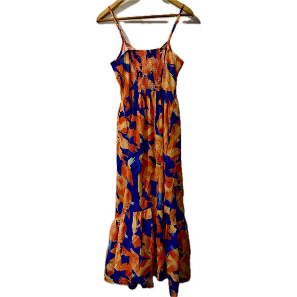 Grace Karin Floral‎ Maxi Dress Sleeveless Tie Front Smocked Dress Summer - Picture 3 of 9